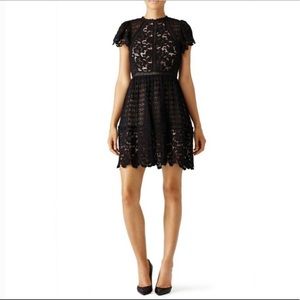 NWT Rebecca Taylor Lace Mix Dress LBD Size 2
